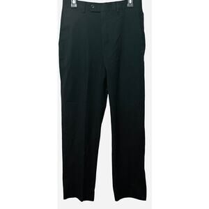 LOUIS RAPHAEL TAILORED FLAT FRONT HIGH-RISE DRESS PANTS, MENS, 30X32, BLACK